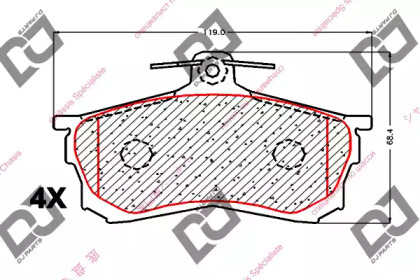 Комплект тормозных колодок DJ PARTS BP1800